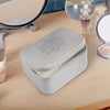 Vegan Leather Travel Jewelry Box in Navy with Debossed Initial Letter