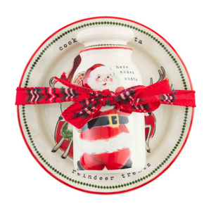 Vintage Santa Milk And Cookie Set