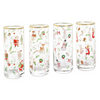 Vintage Santa and Friends Drinking Glasses, Set of 4