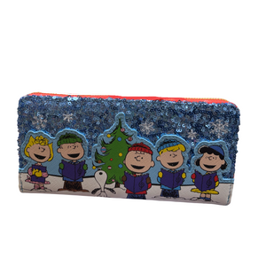 Hallmark Exclusive Peanuts Loungefly Snoopy & Friends A Charlie Brown Christmas Carol Sequin Wallet