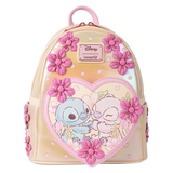 Loungefly Stitch & Angel Cherry Blossom Heart Mini Backpack