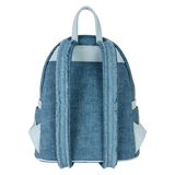 Loungefly Disney Dogs & Cats Floral Faux Denim Fringe Mini Backpack