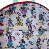 Disney100 Mickey & Friends Classic All-Over Print Iridescent Mini Backpack With Ear Headband (Inside)