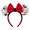 Disney100 Mickey & Friends Classic All-Over Print Iridescent Mini Backpack With Ear Headband (Headband with bow)