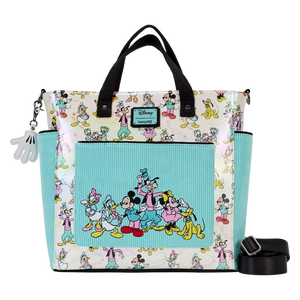 Disney100 Mickey & Friends Classic All-Over Print Iridescent Convertible Backpack & Tote Bag (Front)