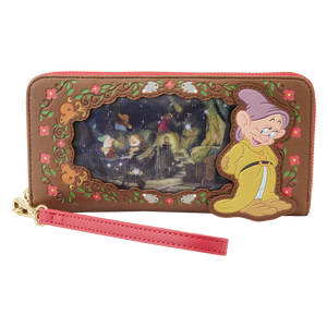 Loungefly Disney Snow White Lenticular Princess Series Zip Around Wristlet Wallet