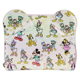 Disney100 Mickey & Friends Classic All-Over Print Iridescent Zip Around Wallet (Front)