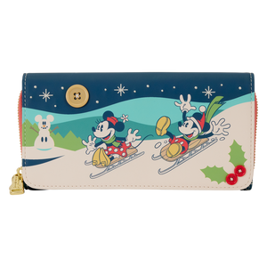 Loungefly Disney Mickey and Minnie Holiday Flap Wallet