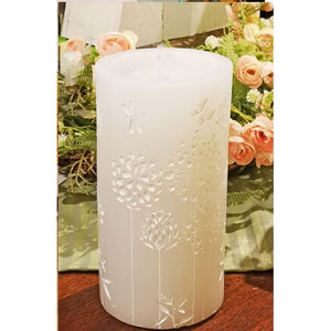 White Dandelion Water Fountain Candle with Remote Control