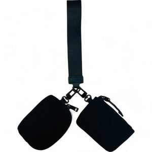 Dual Color Wallet Keychain Wristlet Black