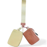 Dual Color Wallet Keychain Wristlet Pink Ivory