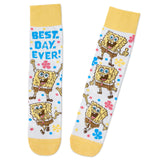 Hallmark Nickelodeon SpongeBob SquarePants Best Day Ever Novelty Crew Socks