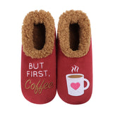 Women's Simply Pairables Cozy Snoozies® Dark Red But First Coffee