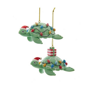 Whimsical Green Sea Turtle Ornament
