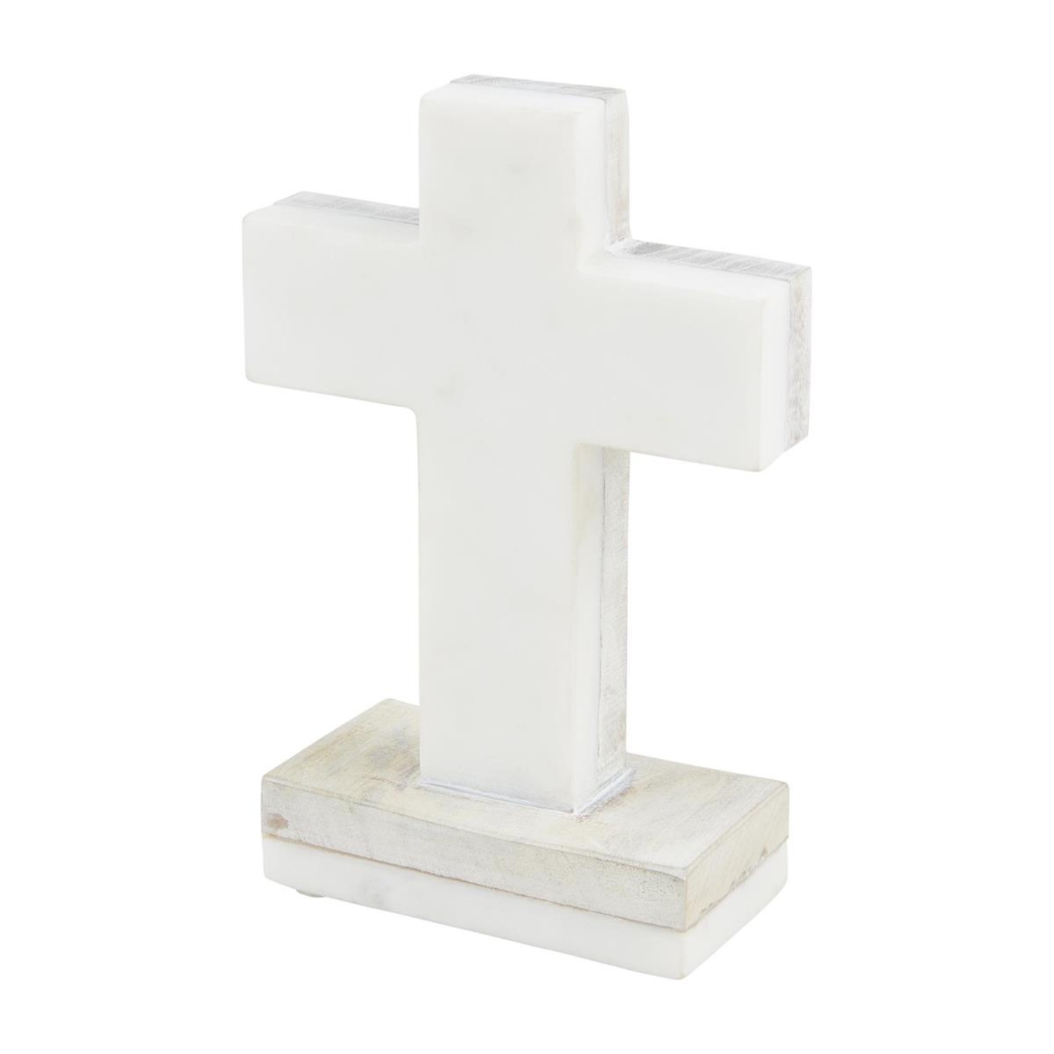 White Marble Standing Cross – Steve's Hallmark