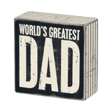 World's Greatest Dad Box Sign 4"