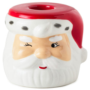 Hallmark Shaped Santa Taper Candle Holder, 2.5"