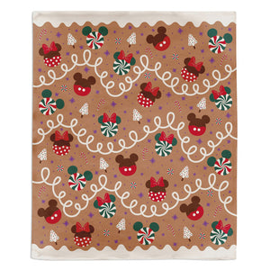 Hallmark Disney Mickey and Minnie Icons on Gingerbread Throw Blanket, 50x60