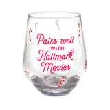 Hallmark Channel Pairs Well With Hallmark Movies Stemless Wine Glass, 14.5 oz.