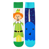 Hallmark Elf Buddy and Narwhal Novelty Crew Socks