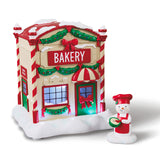 Hallmark Magic Snowman Village Musical Bakery and Baker Tabletop Decorations With Light, Set of 2