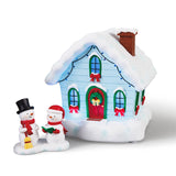 Hallmark Magic Snowman Village Musical Christmas House and Carolers Tabletop Decorations With Light, Set of 2