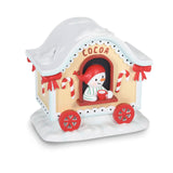 Hallmark Magic Snowman Village Hot Cocoa Cart Tabletop Decoration, 4.25"