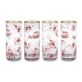 Hallmark Candy Cane Wishes Drinking Glasses, Set of 4
