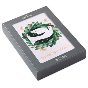 Hallmark Dove in Pine Wreath Boxed Christmas Cards