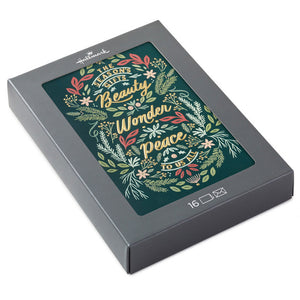 Hallmark Quote Sign on Green Boxed Christmas Cards Pack