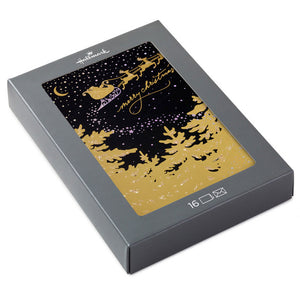 Hallmark Santa Sleigh Night Sky Boxed Christmas Cards Pack