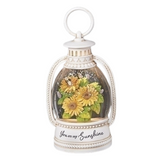 You Are My Sunshine 6" Shimmer Globe Lantern with Sunflowers