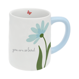 You are So Loved 17 Oz. Mug with Blue Flower & Pink Butterfly
