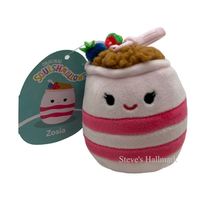 Squishmallow Zosia the Yogurt Parfait Breakfast 3.5" Clip Stuffed Plush by Kelly Toy