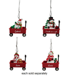 Filled with Joy Wagon Personalized Name Ornament Beginning with Letters A to C