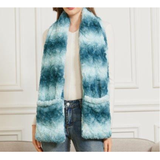 Cozy Pocket Scarf with Two Hidden Pockets in Aquamarine