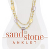 Sand & Stone Gold Petite Ball and Multi Facet Stainless Steel Fashion Anklet