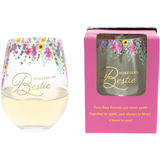 Gift Boxed 17 oz. Stemless Wine Glass Forever Bestie