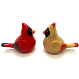Hallmark Sculpted Red Cardinal Male and Female Bird Couple Salt and Pepper Shakers, Set of 2