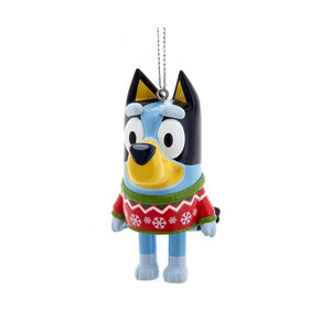 3.5" Bluey Wearing Holiday Sweater Plastic Ornament
