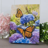 Butterflies and Hydrangeas Lighted Canvas with Easel Back 8"x6"