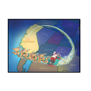Santa's Sleigh California Fly Over Boxed Christmas Cards Pack of 12