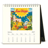 California Destinations Vintage Art 2027 Easel Desk Calendar