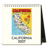 California Destinations Vintage Art 2027 Easel Desk Calendar
