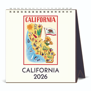 California Destinations Vintage Art 2026 Easel Desk Calendar