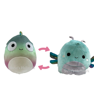 Squishmallow Denton the Chameleon and Heather the Firefly Flip-A-Mallow 12" Stuffed Plush by Kelly Toy