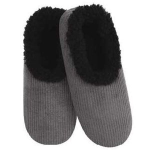 Men's Classic Snoozies® Sherpa Lined Corduroy Slippers - Gray