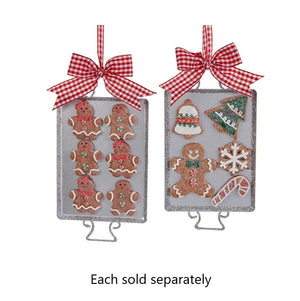 6" Gingerbread Cookie on Metal Tray Ornament