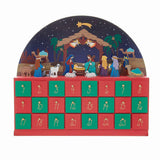 Wooden Nativity Advent Calendar with 24 Drawers 16.5"