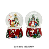 100mm Snowman Santa with Tree Musical Water Globe Lights Up